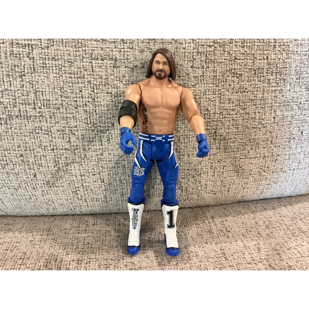 WWE AJ Styles Action Figure Mattel 2017 Blue White Wrestling Toy 7 Inch